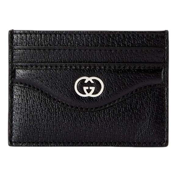 Interlocking G Black Leather Card Case